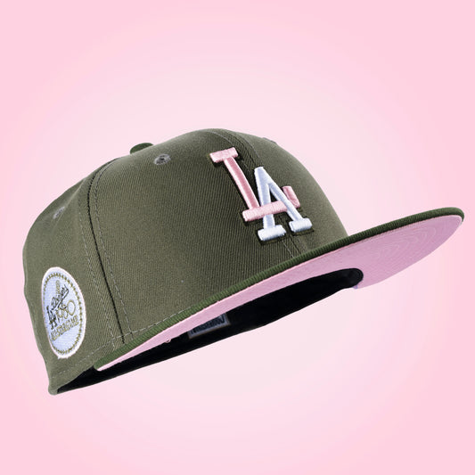 LOS ANGELES DODGERS "PINK OLIVE PACK" NEW ERA 59FIFTY HAT